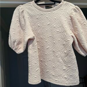 THML Geometric Textured Cream Blouse